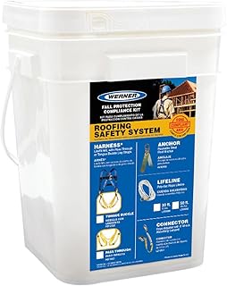 Werner K112201 Roofing Kit, 50-Foot Deluxe, Tongue Buckle Harness, 1per Pack