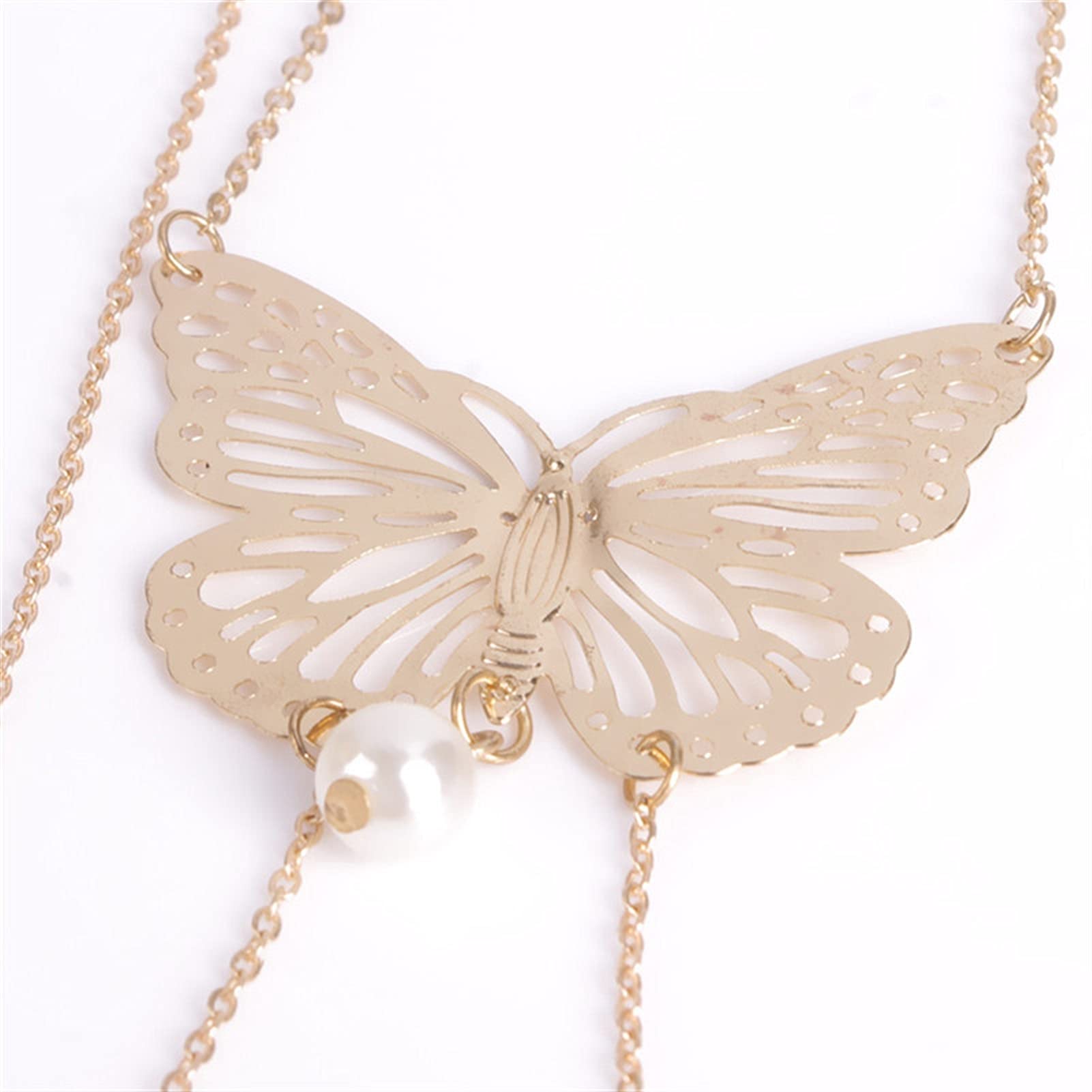 Body Chain Damen Kette - Goldfarbene einfache Strandkette mit Kreuzband für Taille und Bauch - Schwarze Harnaskette - Edler Schmuck für Damen - Accessoires