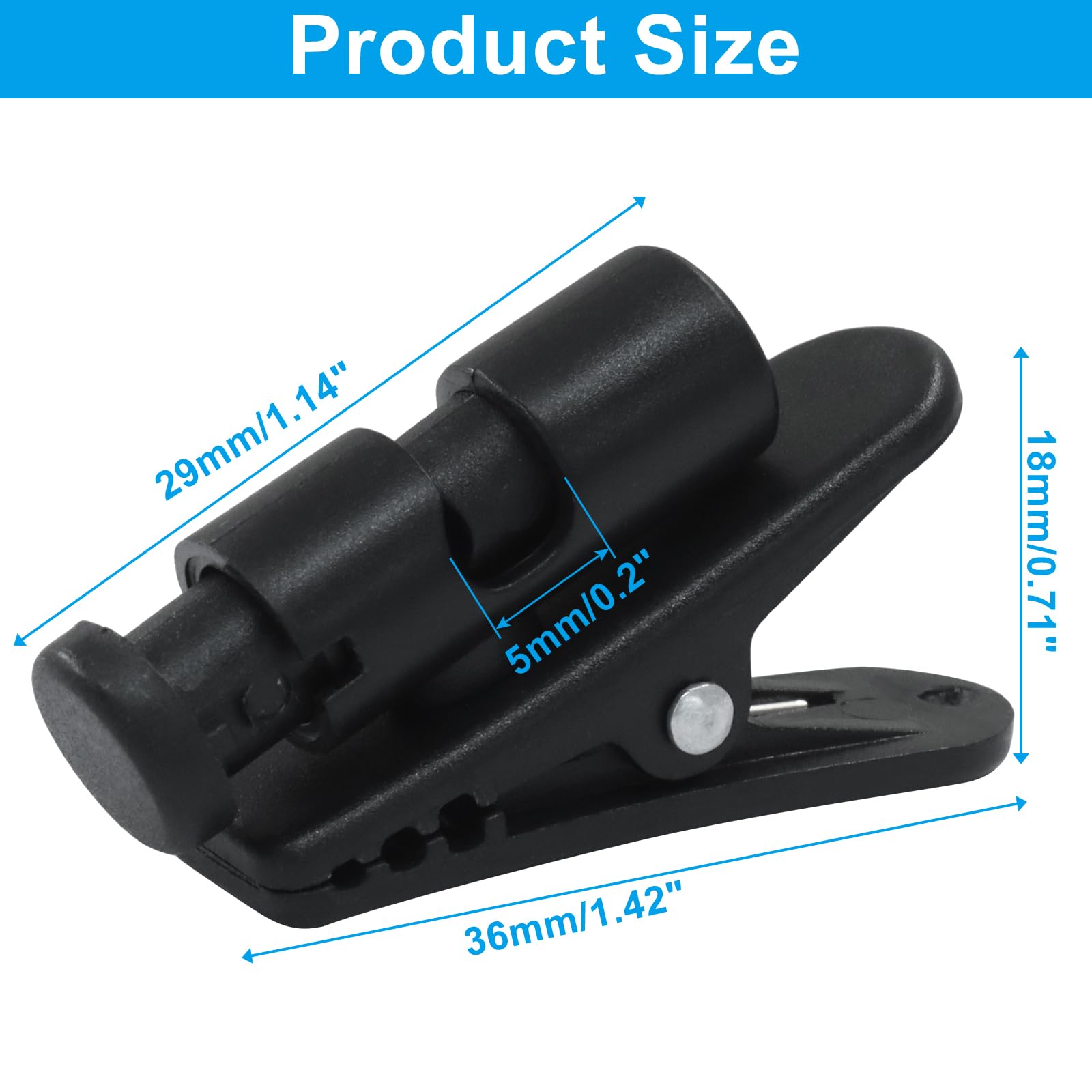 Bonsicoky 2 Pack Headphone Wire Clips - Durable Earphone Cable Clamp Hooks for 2.5-4mm Wires - Keep Your Cords Organized and Secure on Clothing