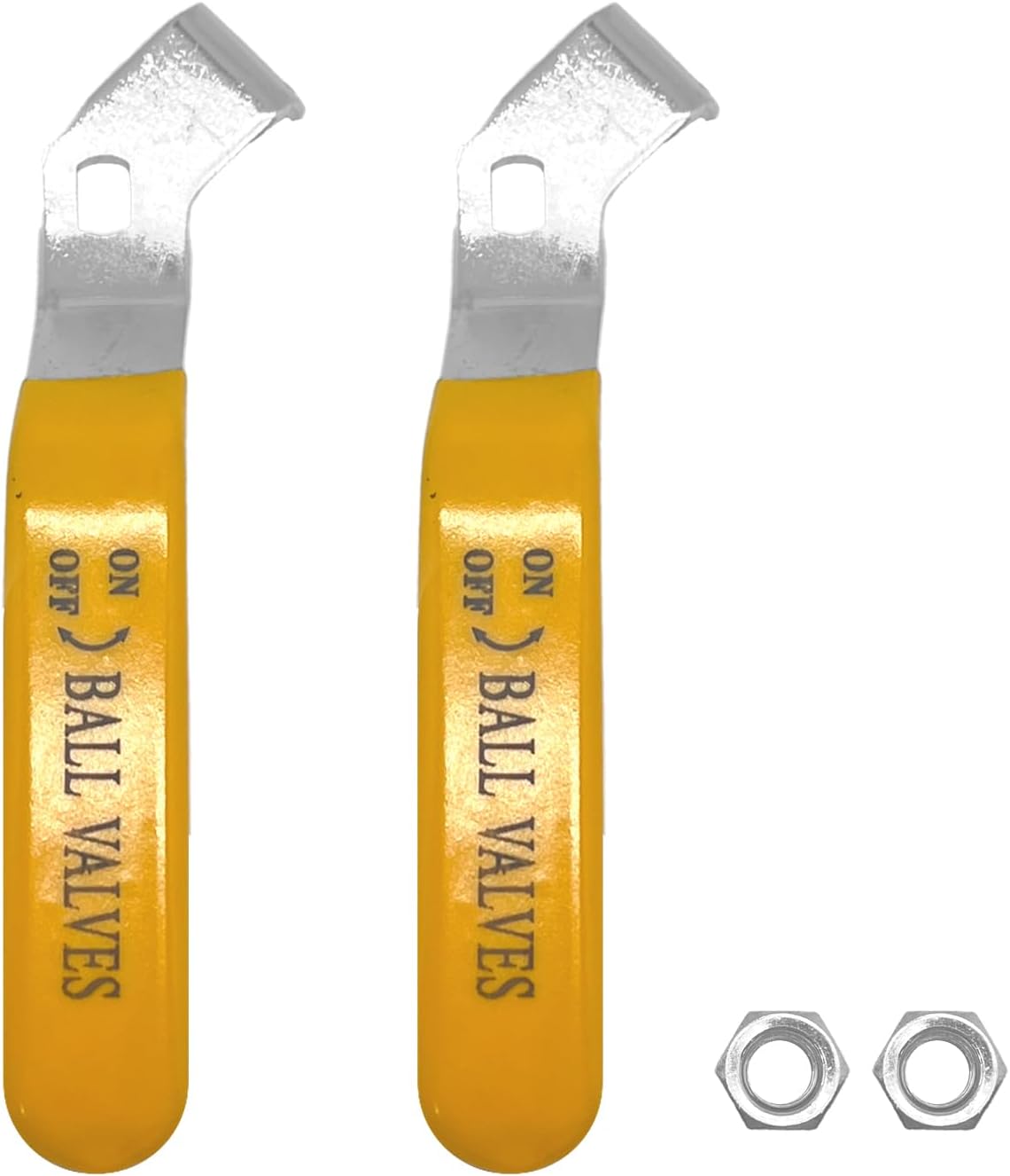 Generic 2 Pcs Yellow Lever Handle for Ball Valve, Galvanized Iron, Size 5 x 8 x 2mm