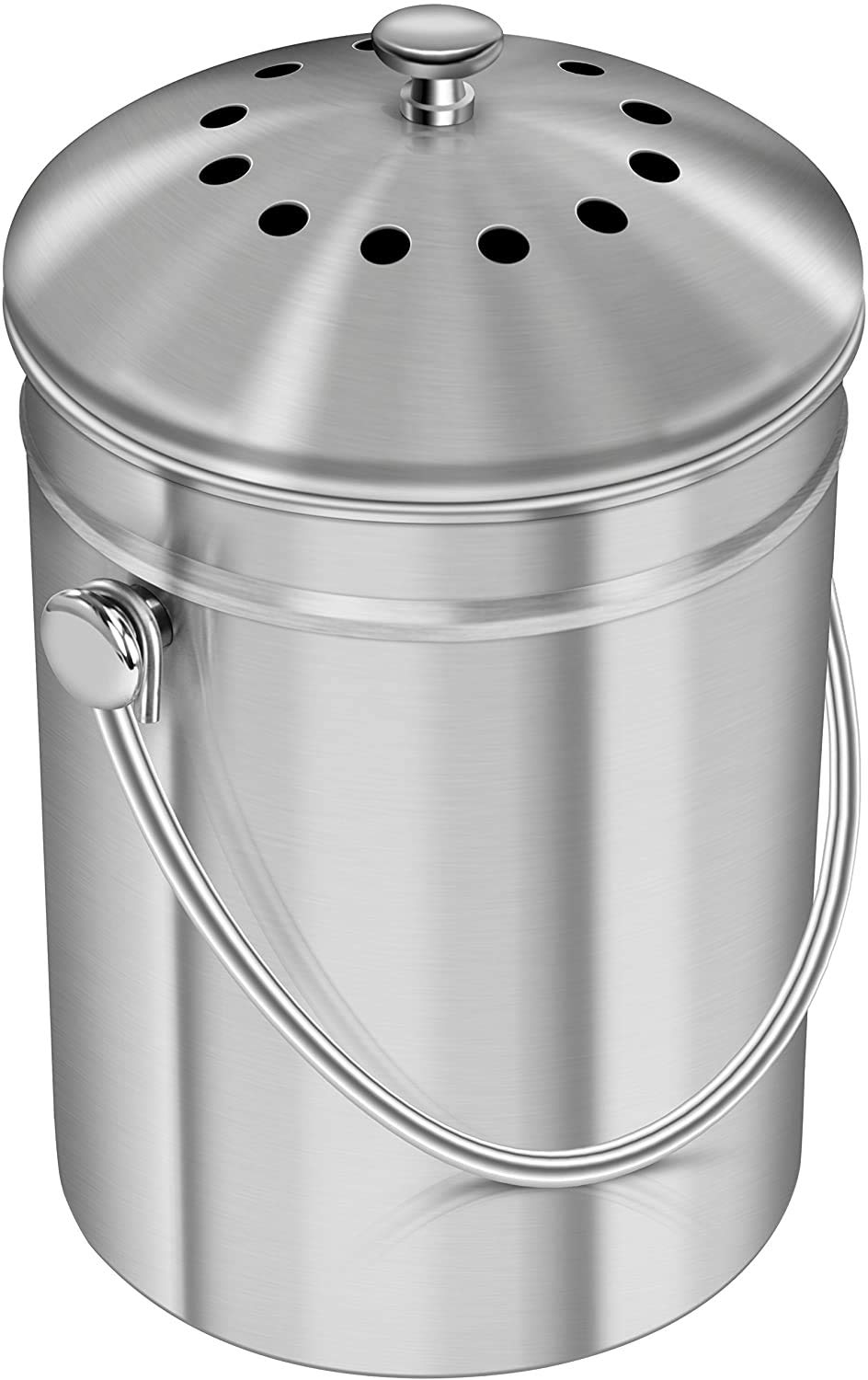 Buy HILFA Compost Bin, Stainless Steel 1.3 Gallon Indoor Compost Bucket