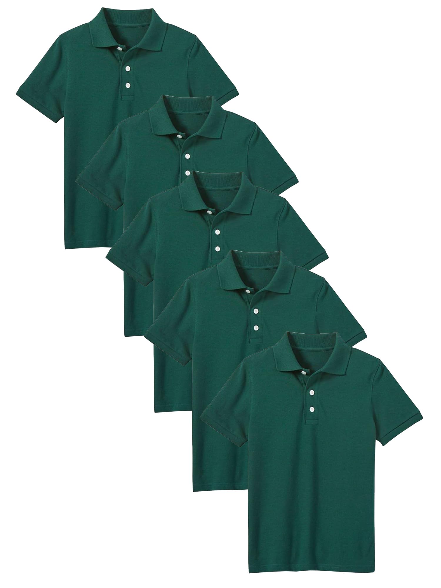 Galaxy by Harvic Polo Shirts for Boys 5-Pack Tagless School Uniform Shirts for Boys Soft Comfortable Everyday Wear