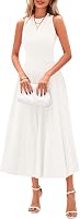 PRETTYGARDEN Women's Sleeveless Pleated A-Line Midi Dress - Summer Casual Work Cocktail Swing Tank Dress