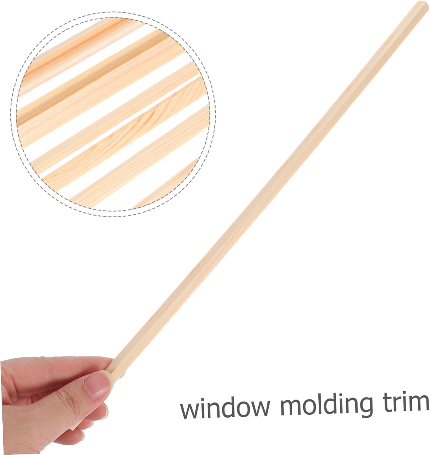 STOBAZA Elegant Wooden Window Frame Molding Decorative Window Grid Inserts 6mm Triangle Trim Strip for DIY