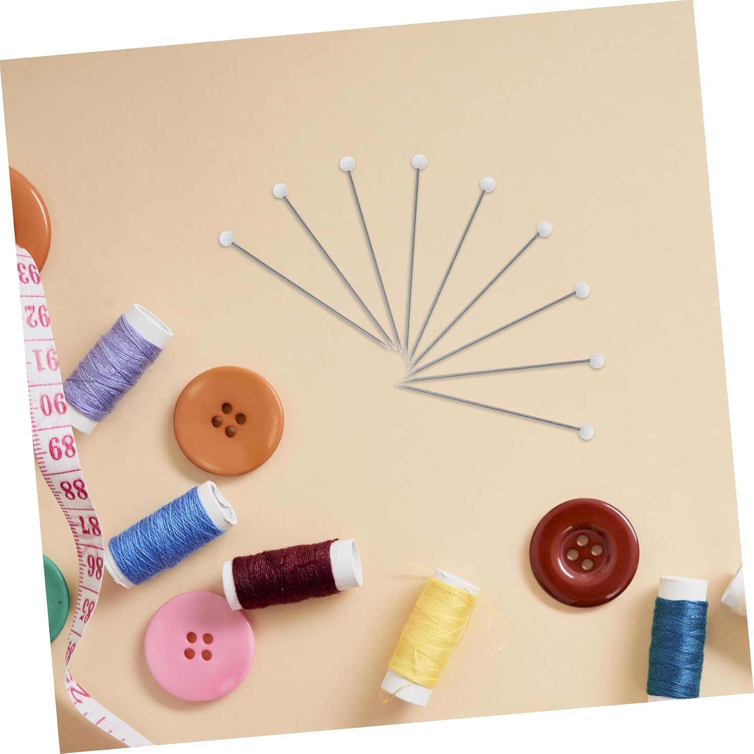 NUOBESTY 500Pcs Glass Head Quilting Pins Straight Sewing Pins for Dressmaking Embroidery and Crafting Durable and Comfortable to Handle Sewing Accessories