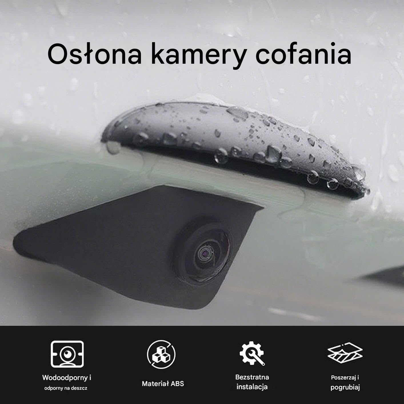 Osłona Kamery Cofania na Deszcz | Wodoodporna Osłona przeciw Deszczu i Słońcu dla Samochodu | Ochronna dla Pojazdów Skuterów SUV Sedanów Pickupów Van | do Parkowania Jazdy Holowania