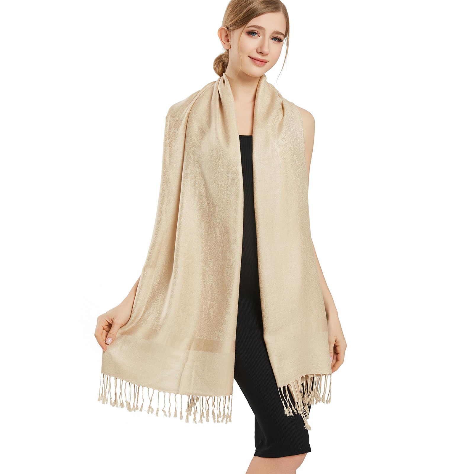 vimate Paisley Pashmina Schal Wrap Stola Soft Silky Jacquard Pashminas Wrap für Abendkleid Reisen Shawl