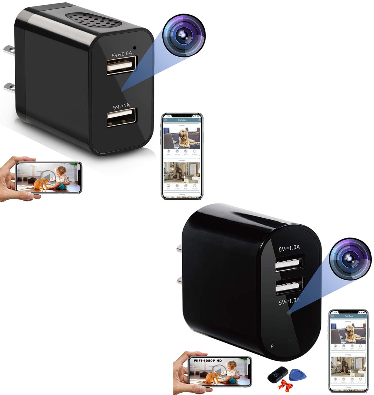 Buy LUOHE 2 Pack Camera Wireless Hidden WiFi Camera with Remote View