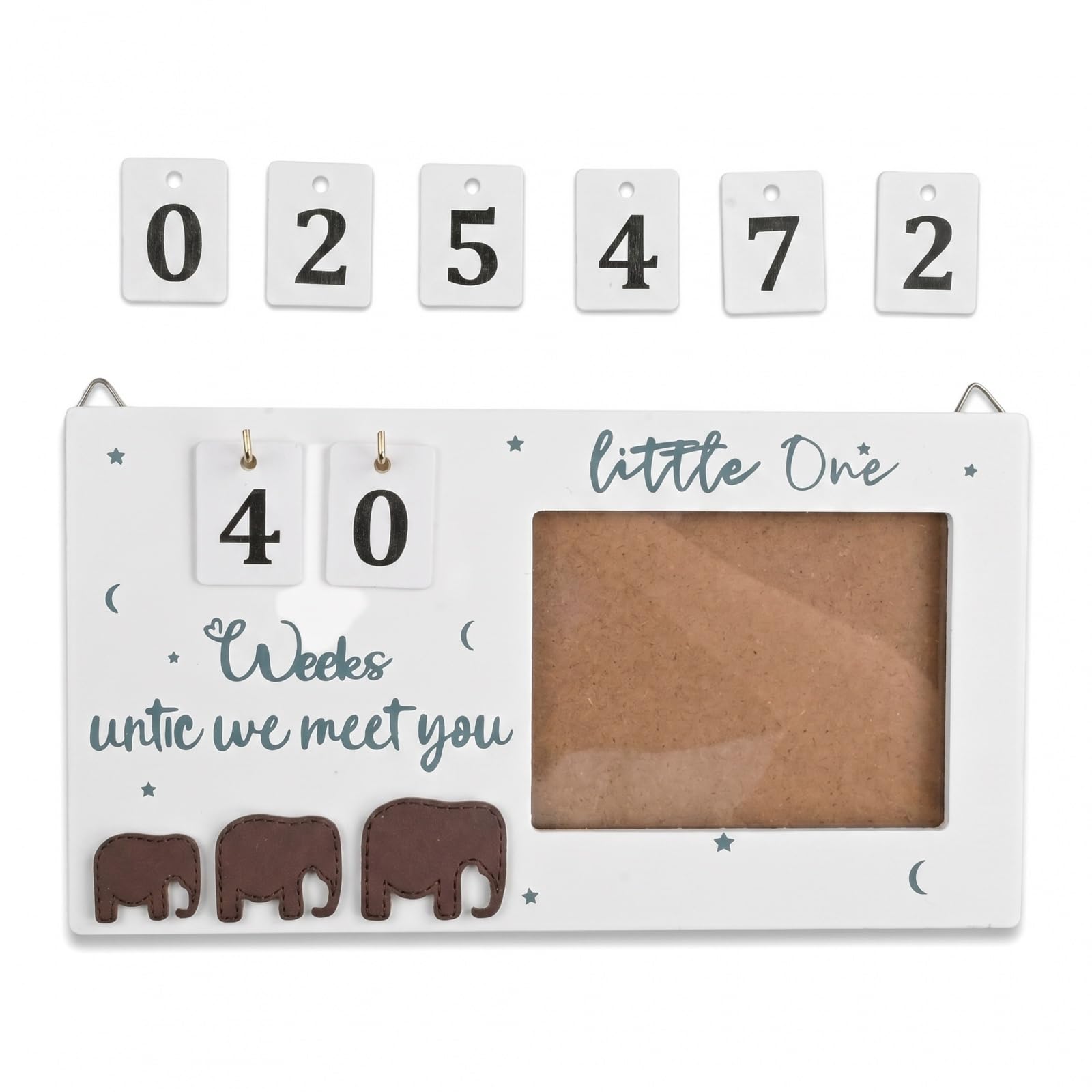 Merzio Baby First Scan Photo Frames Countdown Weeks, Ultrasound Sonogram Picture Wooden Frame, Pregnancy Gifts for Mum Expecting, Mummy to be Gifts, Baby Announcement Gender Reveal Keepsake