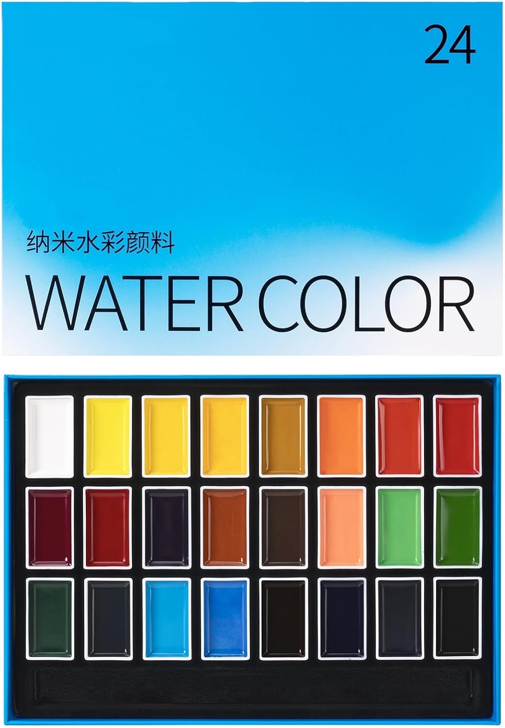 24-Color Watercolor Paint Set - Professional Quality Watercolor Pigment with Full Pans, Ideal for Artists, Illustrators, and Crafters, Vivid Colors for Painting Projects