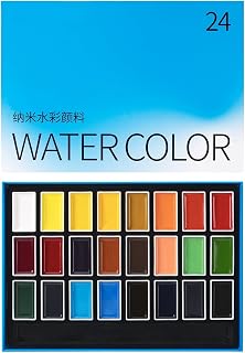 24-Color Watercolor Paint Set - Professional Quality Watercolor Pigment with Full Pans, Ideal for Artists, Illustrators, and Crafters, Vivid Colors for Painting Projects