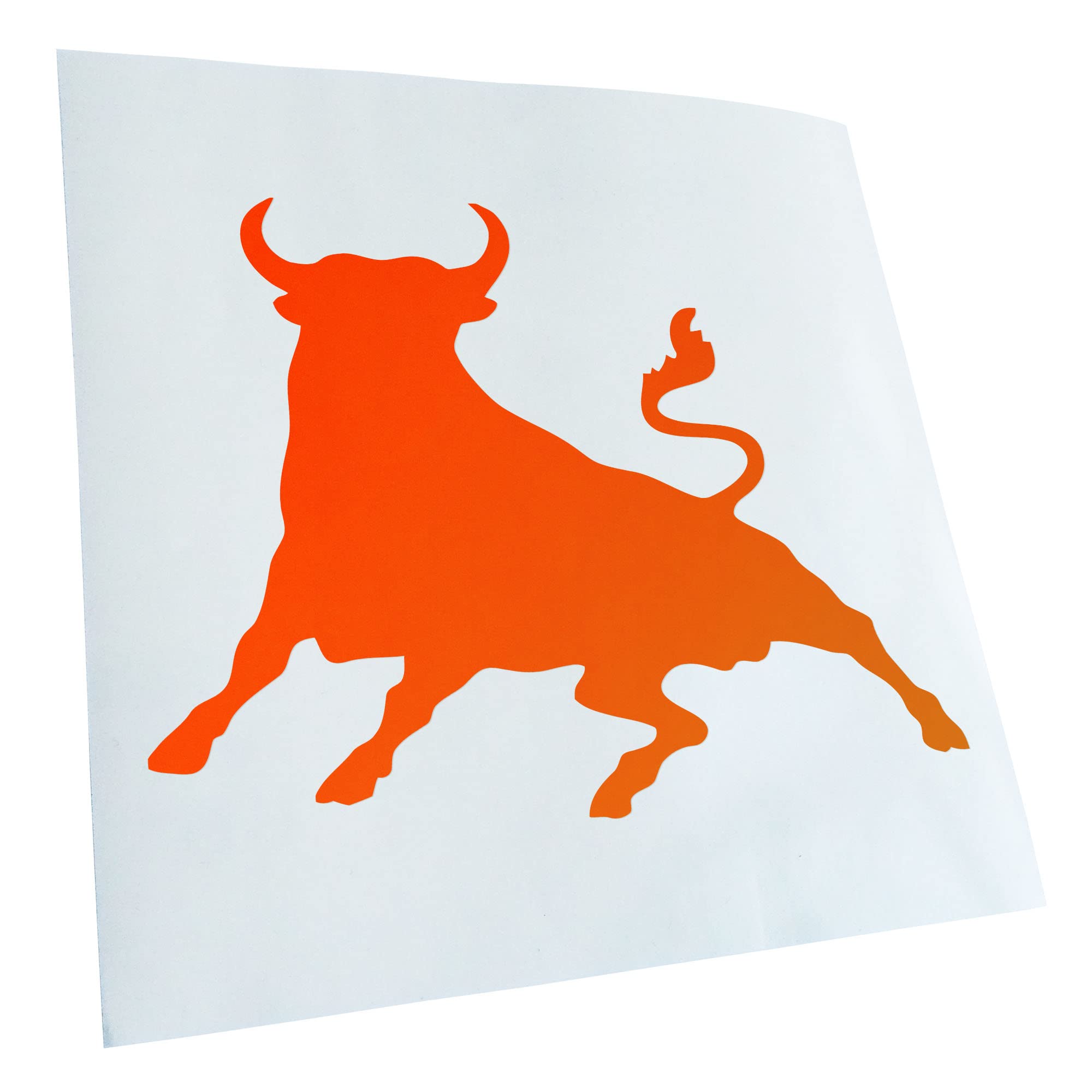 Kiwistar - Car Sticker - Neon Orange - 40 x 31 cm Taurus Toro Bull - Rear Window Car Sticker Weatherproof for Car Truck Moped Truck - Sticker Exterior Self-Adhesive Tuning Accessories for Window