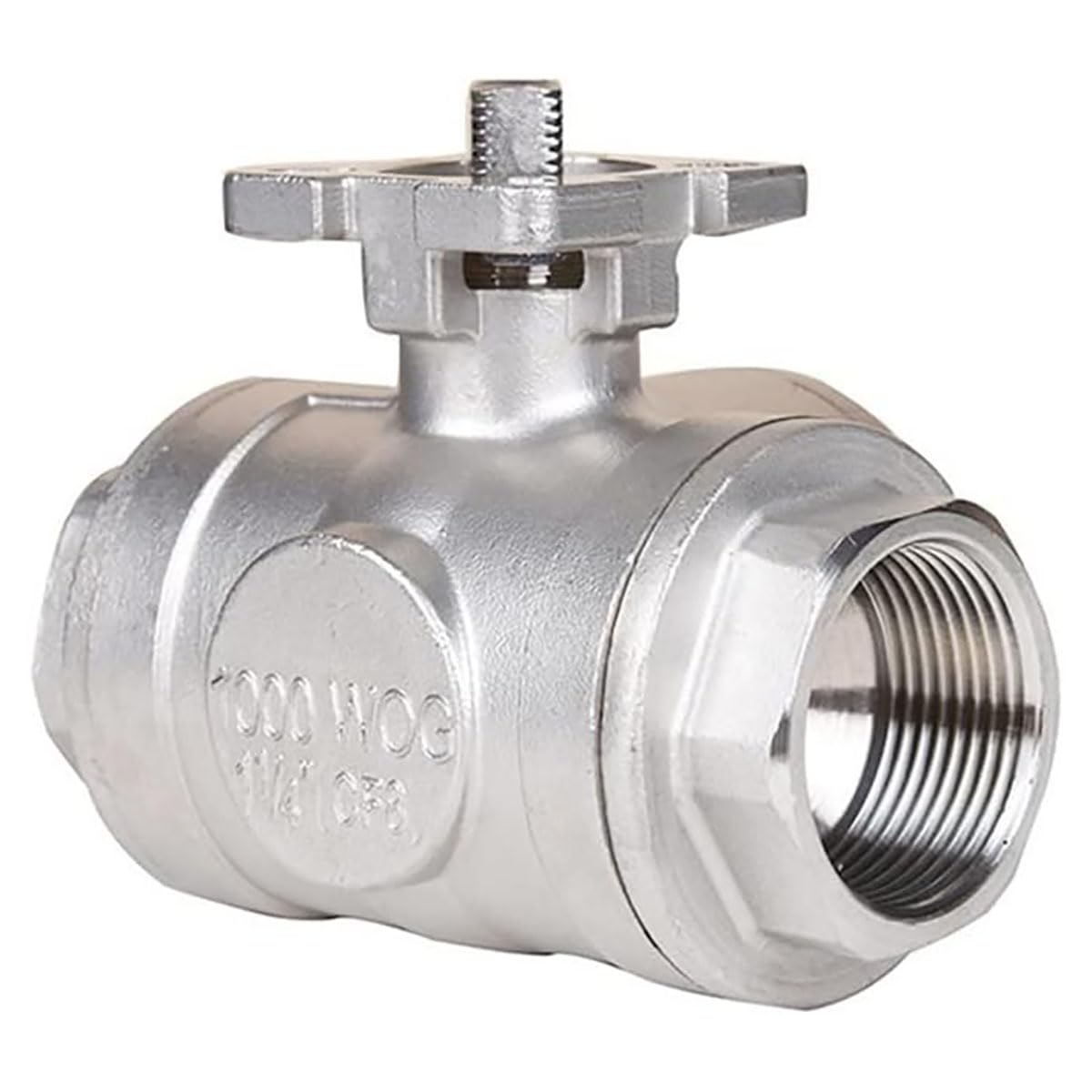 1 Pcs Stainless Steel Three Way Pneumatic High Platform Ball Valve, DN8-25, Internal Thread Devise(Dn25 L Type)