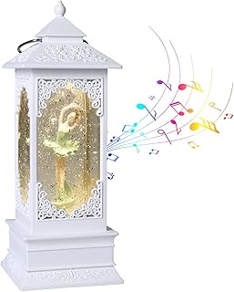 VITAKEO [360Â° Rotating Ballerina Figurine Music Box Light for Girls,Women,Kids,Mom,Daughter,Granddaughter,Christmas&Birthday Gifts-White,Battery and USB Operated,(11.4