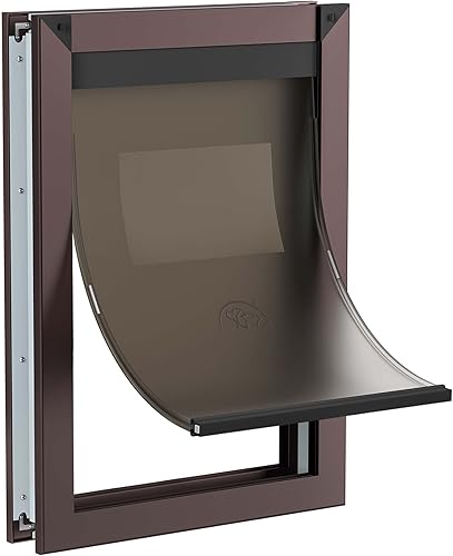 RESCUMASCER Puertas de café para perros con solapa magnética, marco de aluminio duradero para perros medianos, grandes y extragrandes