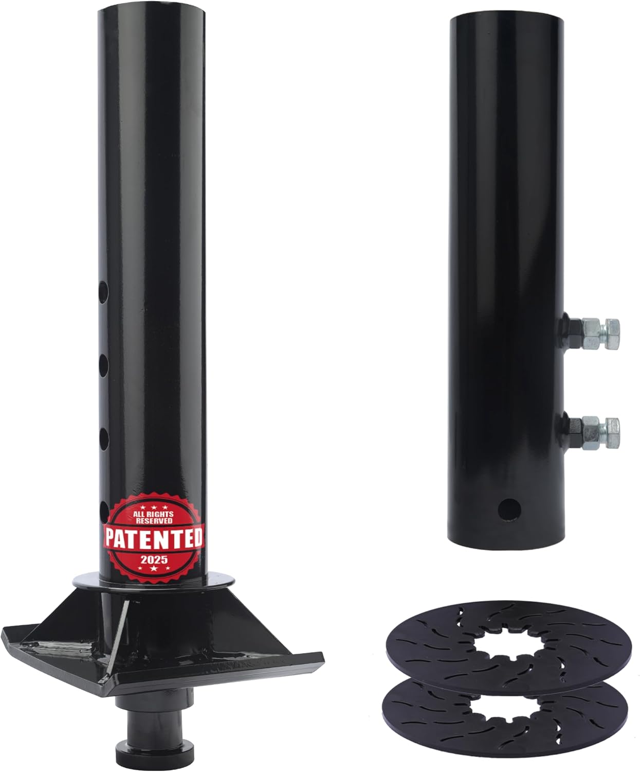Fifth Wheel to Gooseneck Adapter Kingpin with Reinforcing Rib with Pipe