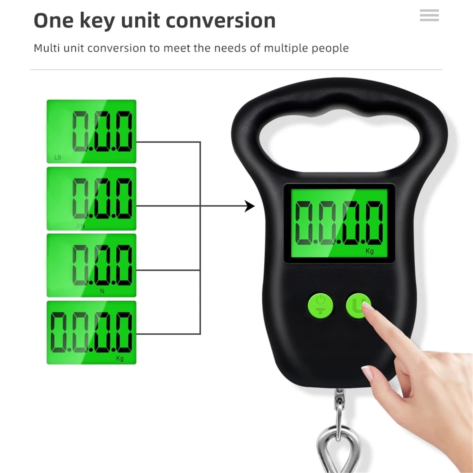 Báscula Digital portátil para Equipaje, 50 kg, 10 g, para Colgar Maletas, electrónica, LCD, para Viajes, Equipaje y Bolsas.