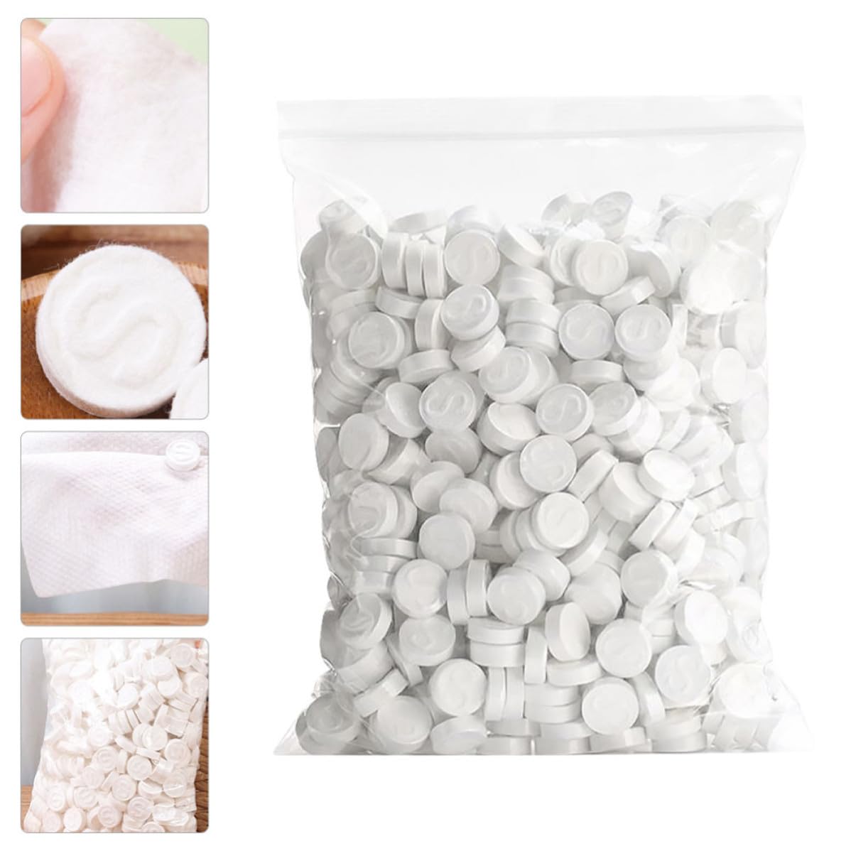 Balacoo Mascarilla Facial Desechable de Papel Comprimido Blanco, 500 Piezas Ultrafinas para Tratamientos Faciales en Hoteles y Centros Estéticos