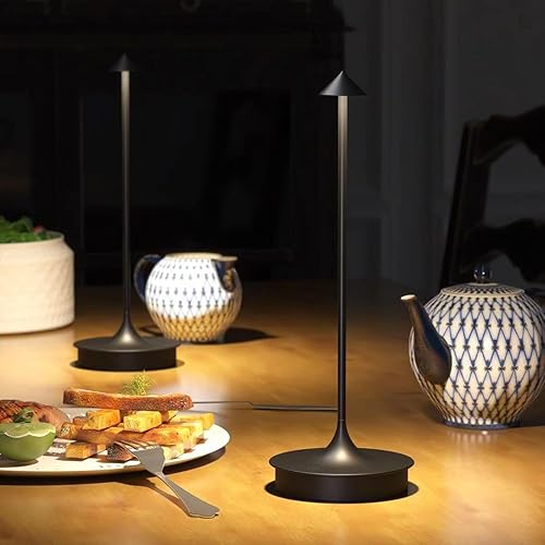 Miniatura 8 de Lámpara de mesa inalámbrica recargable LED funciona con pilas, lámpara de mesa de 4000 mAh, lámpara táctil regulable al aire libre, impermeable,