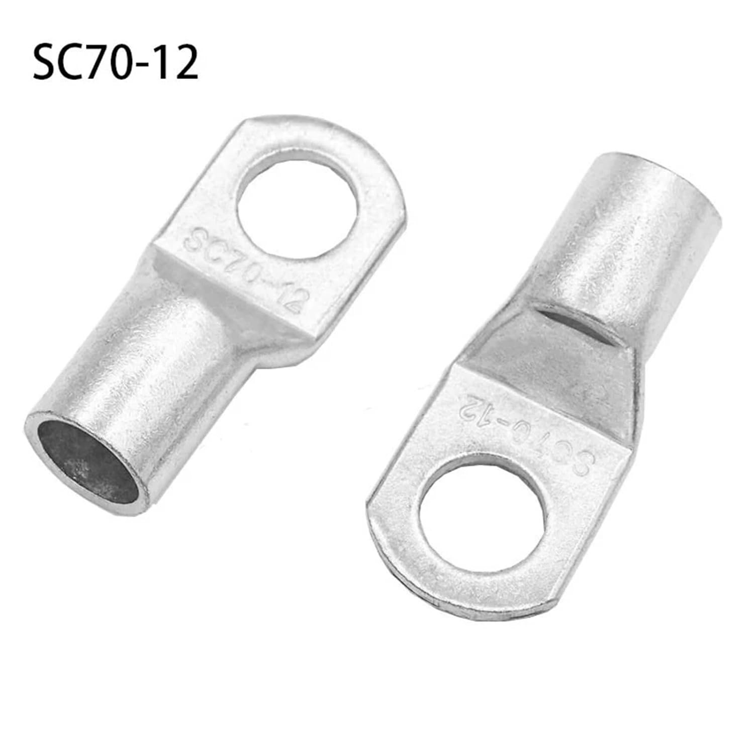 20pcs SC70-8 70-10 70-12 Copper Cable Lug Kit Bolt Hole Tinned Cable lugs Battery Terminals Copper Nose Wire Connector(SC70-12)