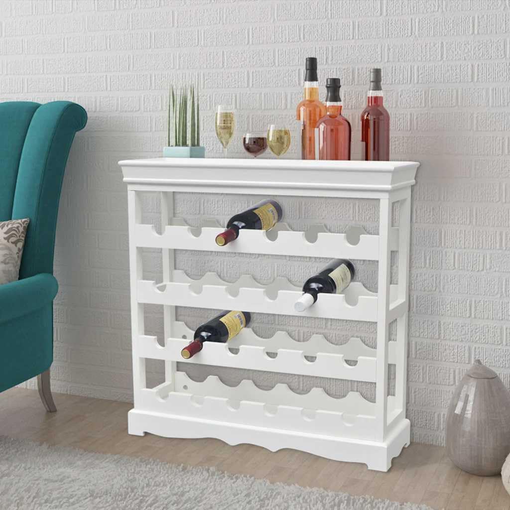 vidaXL Weinschrank 24 Flaschen Weiß Weinregal Flaschenständer Weinständer