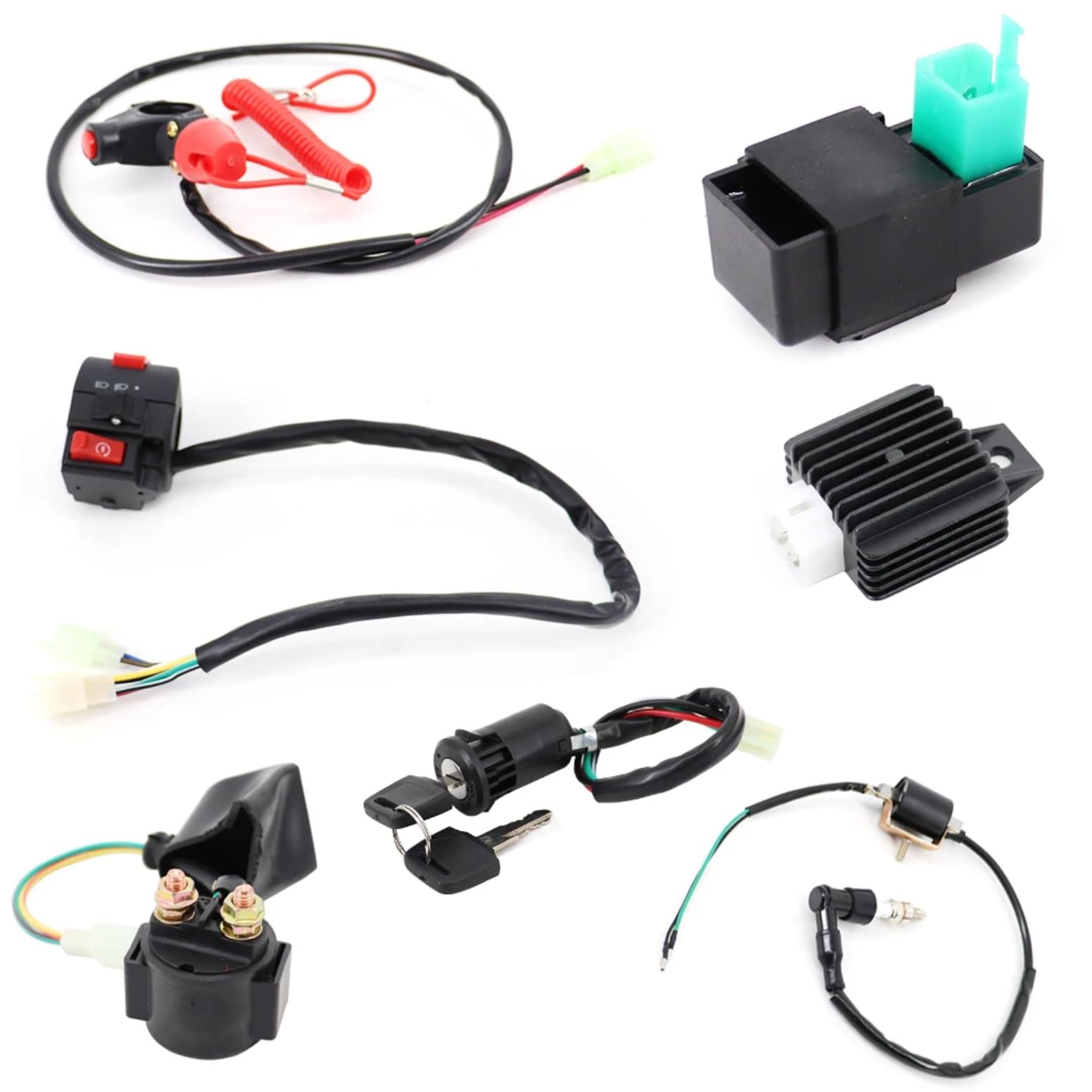 Rectificador Tensión Rectificador De Bobina De Encendido De Solenoide Para Motocicleta Arnés De Cableado Telar De 50cc 110cc Para 125cc PIT Quad Dirt Bike Piezas De Motocicleta ATV(1 set)