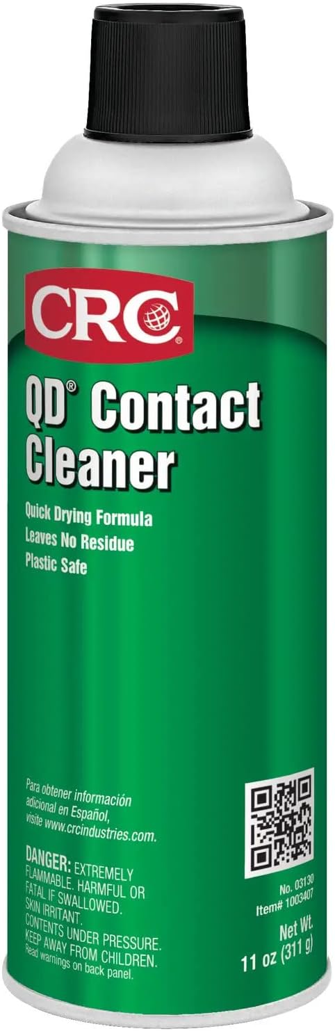 CRC QD Contact Cleaner 03130 – 11 WT OZ, Plastic Safe Electronics Aerosol Cleaner, Suitable for Sensitive Electronic Equipment