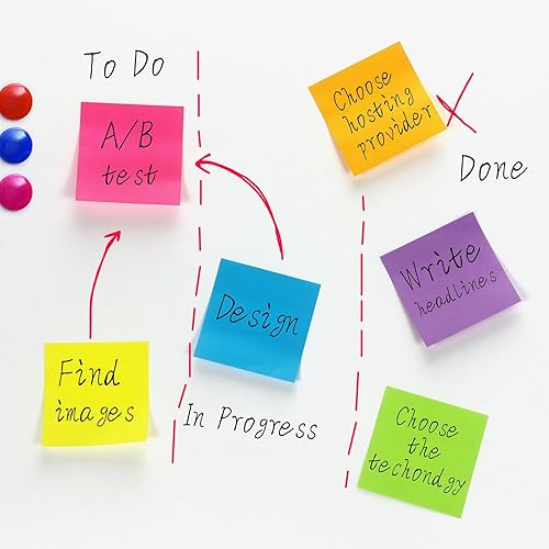 Miniatura 7 de Early Buy Notas adhesivas emergentes de 3 x 3 pulgadas, notas autoadhesivas, 12 blocs, 6 colores brillantes, 100 hojasbloc