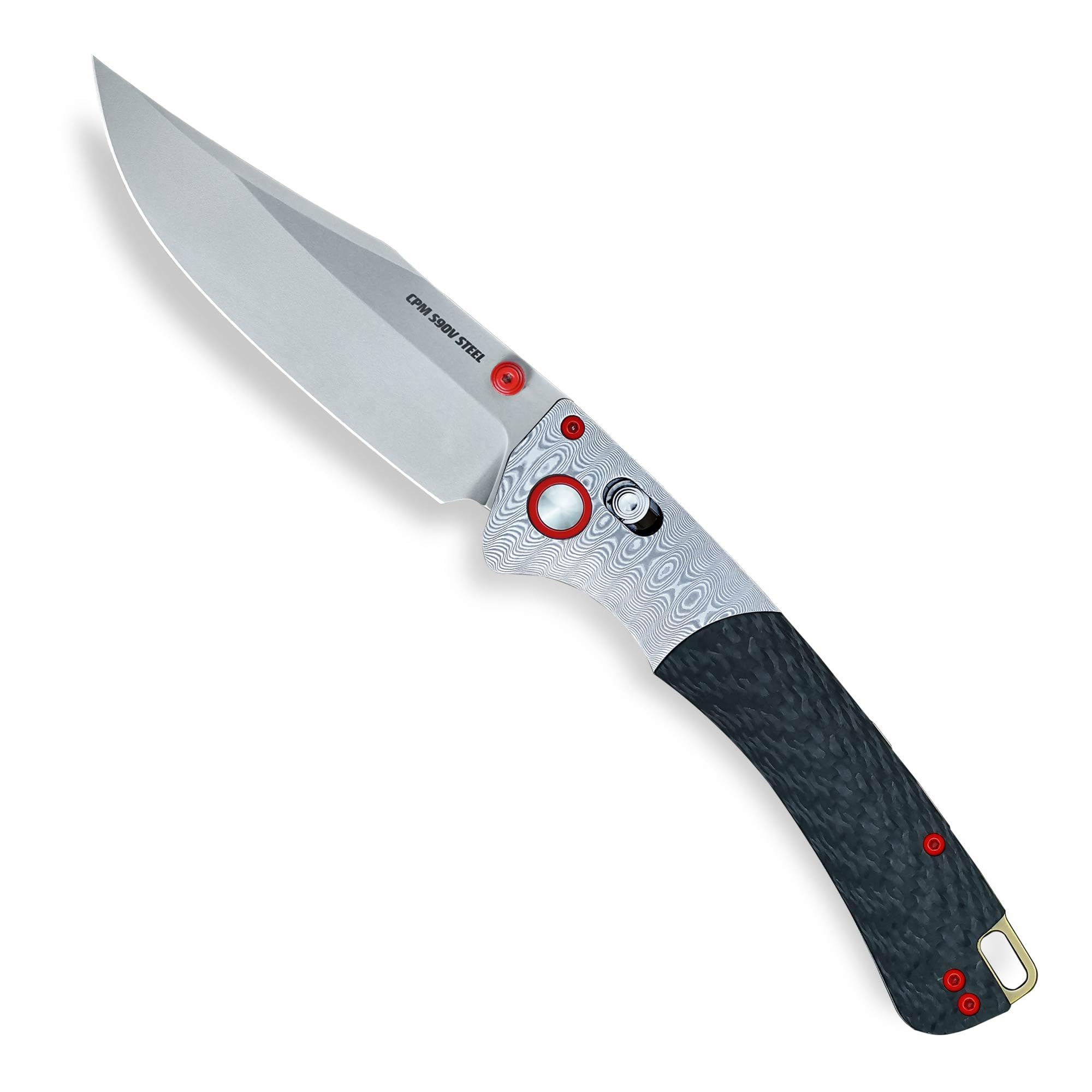 DELLINGER Klappmesser Indian Carbon Edition S90V stonewashed - Karbongriff