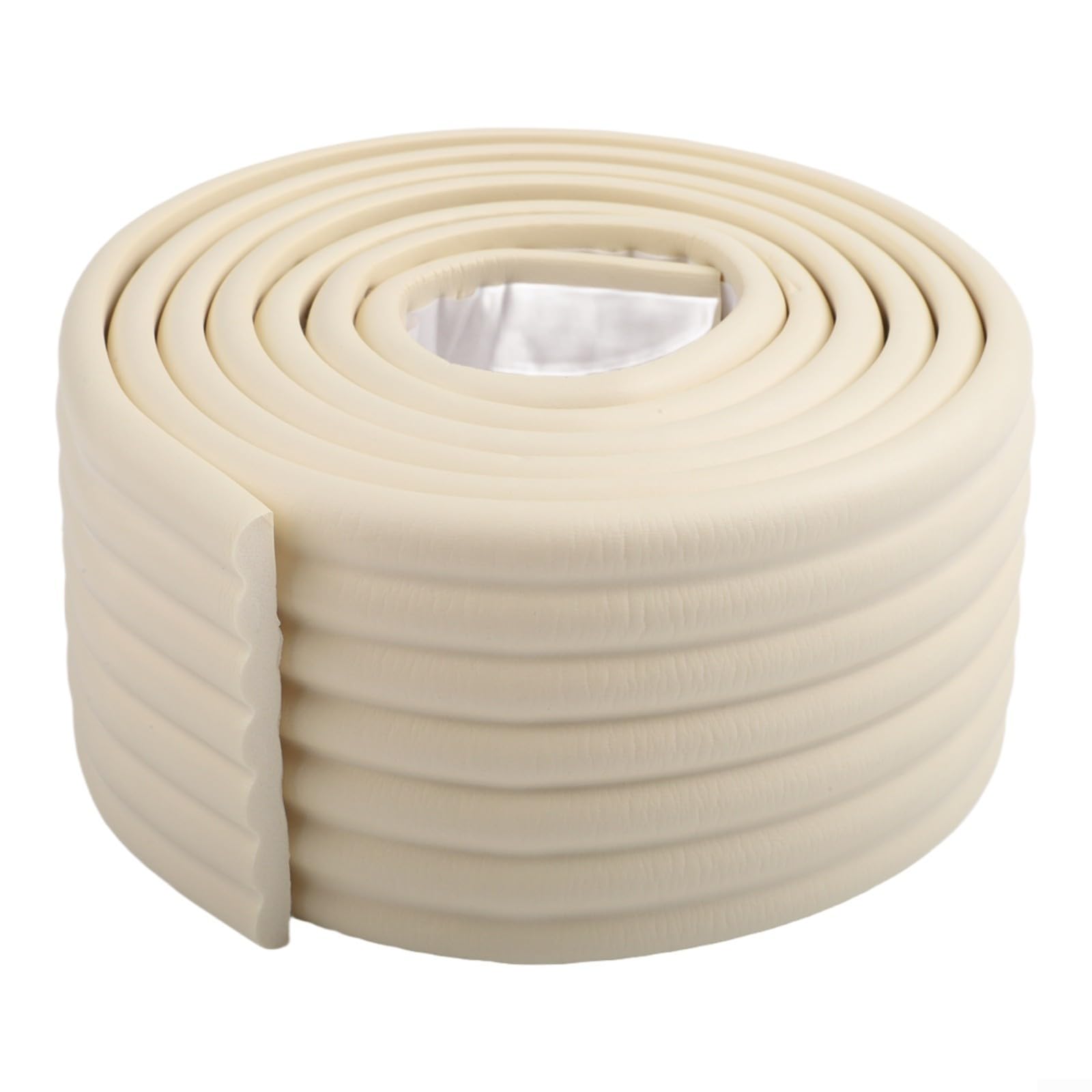 Junta de esponja flexible de 2 m con tira insonorizante fuerte para casa, oficina, caravana, sello de hueco de 7,5 mm de profundidad (beige)
