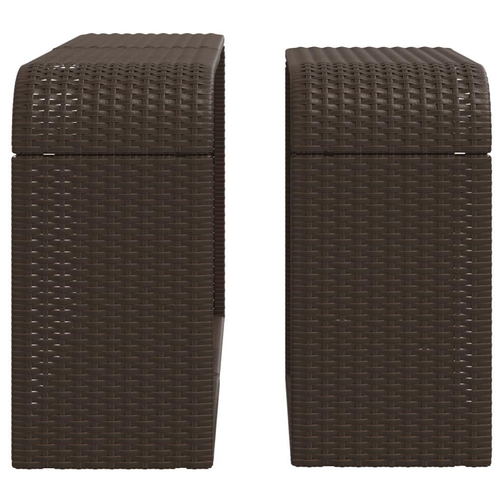2er Set Gartenregal aus Poly-Rattan Braun, Stabiles Standregal für Garten, Terrasse und Poolbereich, Modulares Aufbewahrungsregal