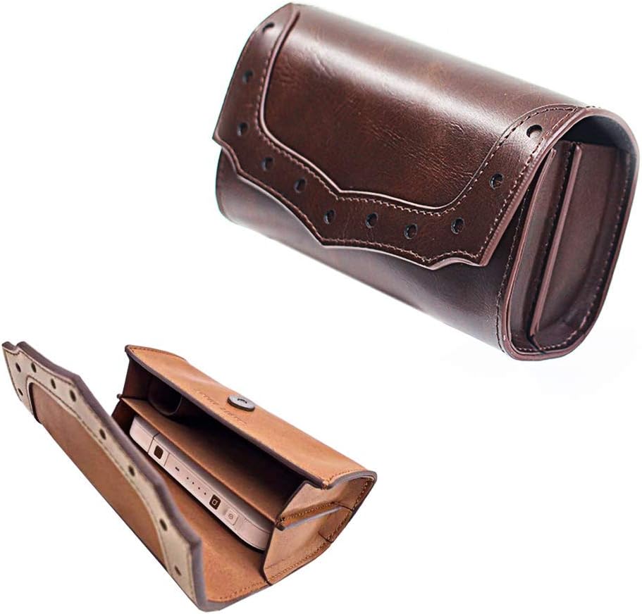 SHIODOKI iQOS Case Leather Portable Holster Wallet Compatible with The iQOS Smoke Fit Kit (Deep Brown with Lace)