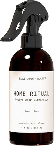 Muse Apothecary Home Ritual - Spray eliminador de olores activo, desodorante en aerosol para muebles y eliminador de olores de baño para el hogar,