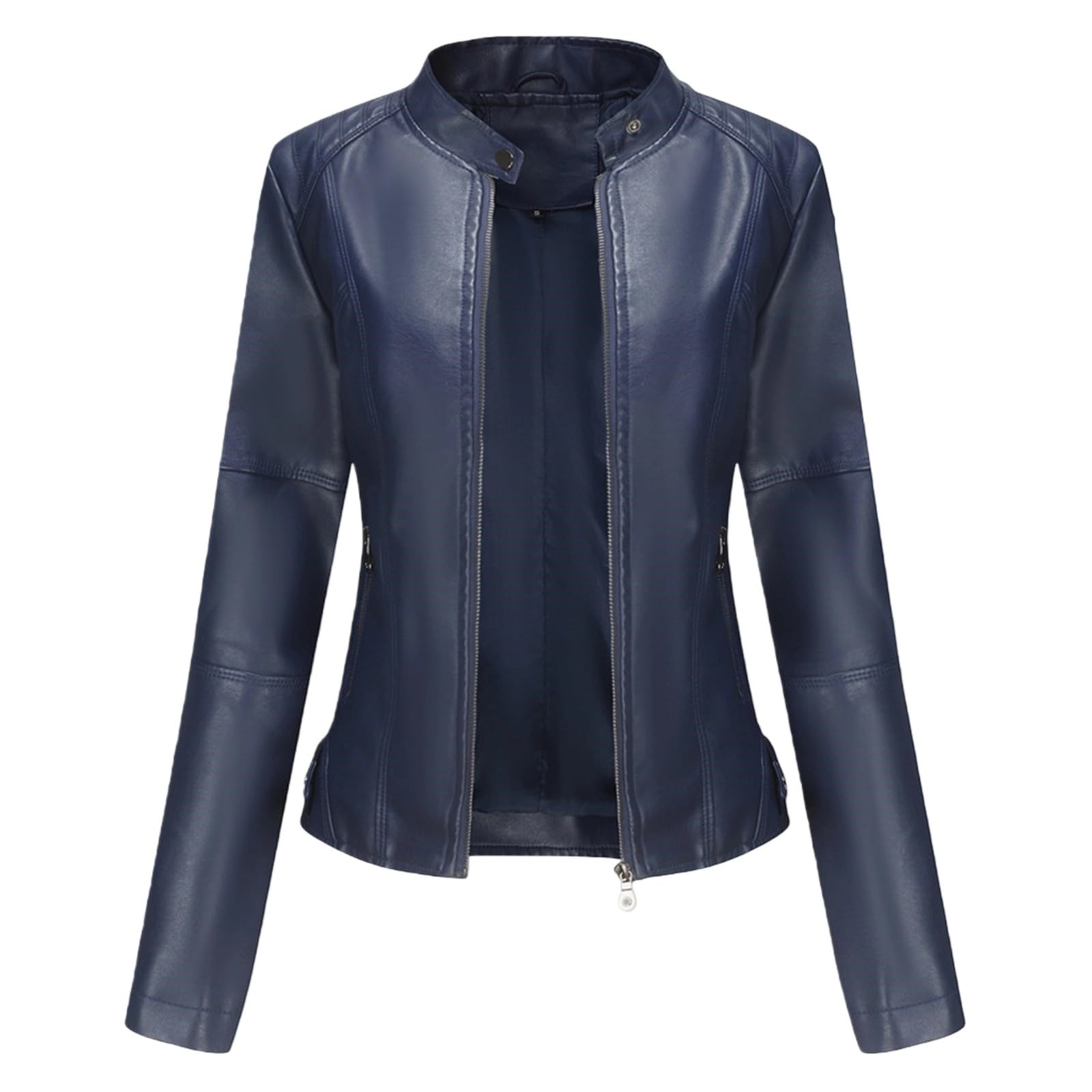 Cocila Veste En Cuir à Manches Longues Pour Femmes Manteaux Vestes De Moto Manteau Ronde Veste Printemps Femmes Only Jean Courte Marron Aviateur Mi Saison Sport ImperméAble Hommes Sans Manche