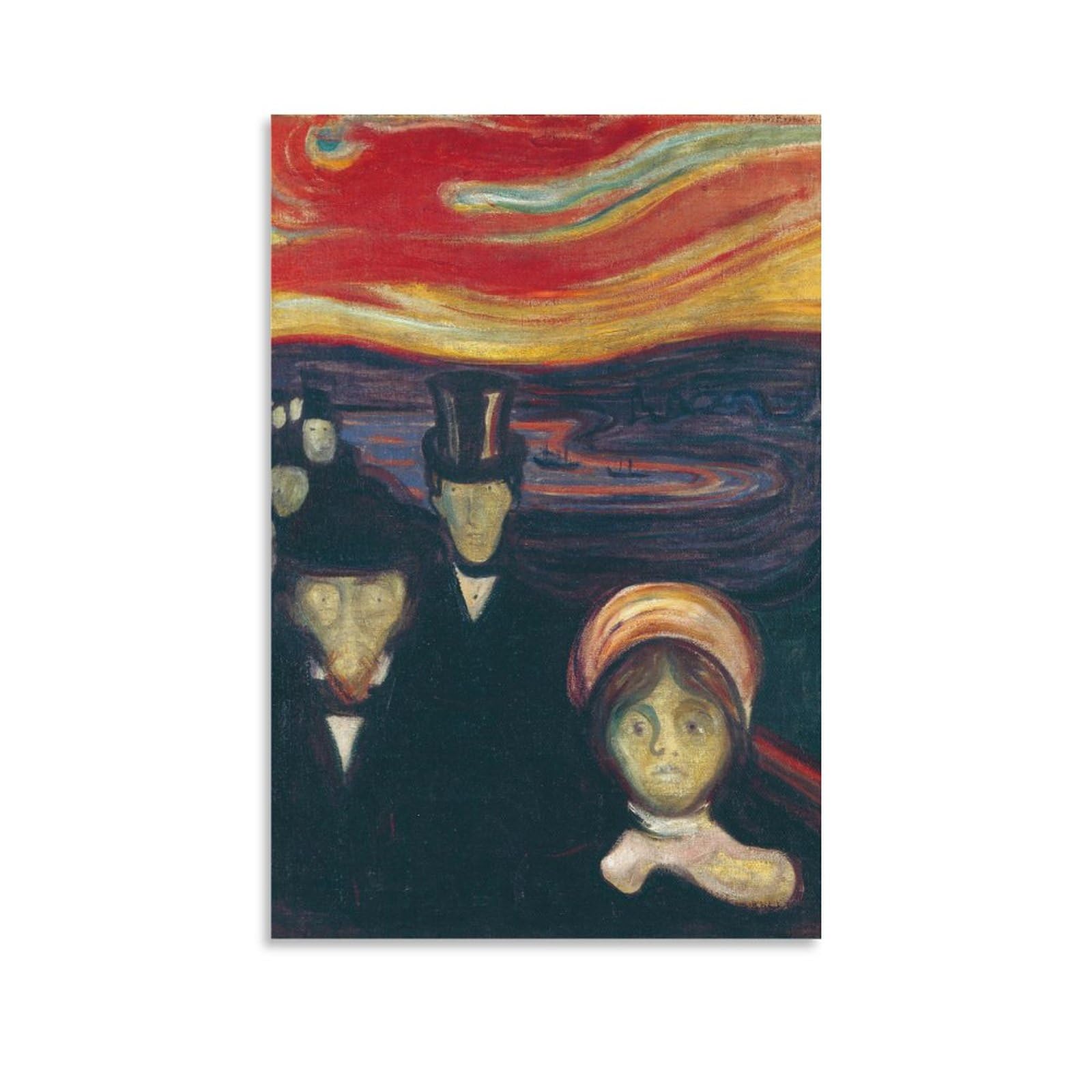 ムンク・Edvard Munch、日本未発売限定画集より・新品額付 絵画 アート額絵 世界の名画 ムンク「叫び」 高品質複製画 W340