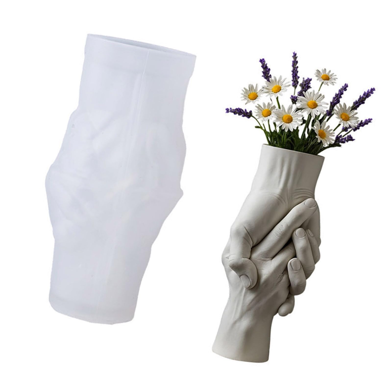 Lerpwige Planter Silicone Mold Flower Pots Concrete Mold Handshake Statue Cement Gypsum MoldsFlower Vases Epoxy Casting Molds Pen Holders Molds