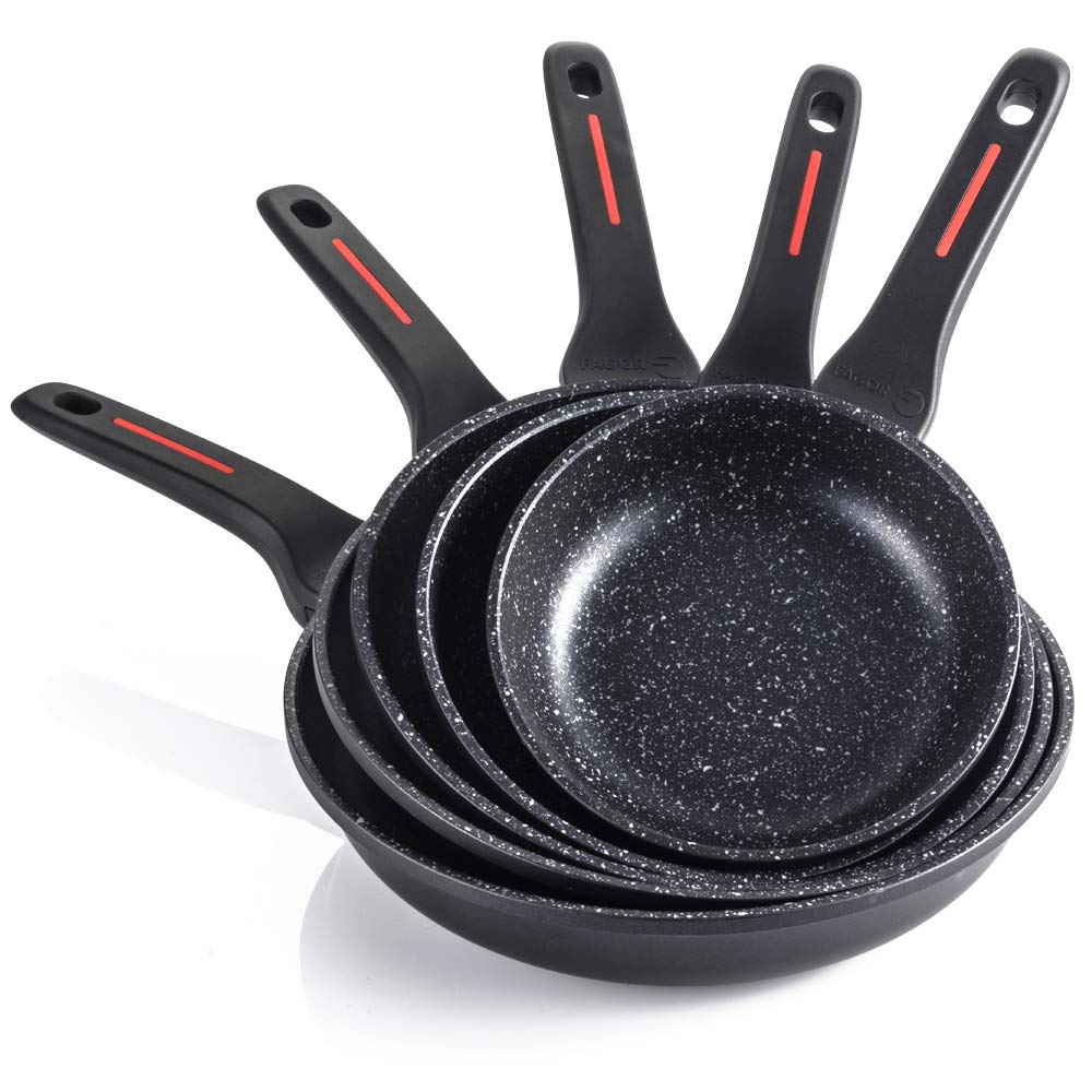 Fagor Alutherm - Set Sartenes 18 + 24cm, Aluminio Fundido, Antiadherente Bicapa, Todo Tipo de Cocinas, Inducción, Diseño Ergonómico, Fondo Difusor