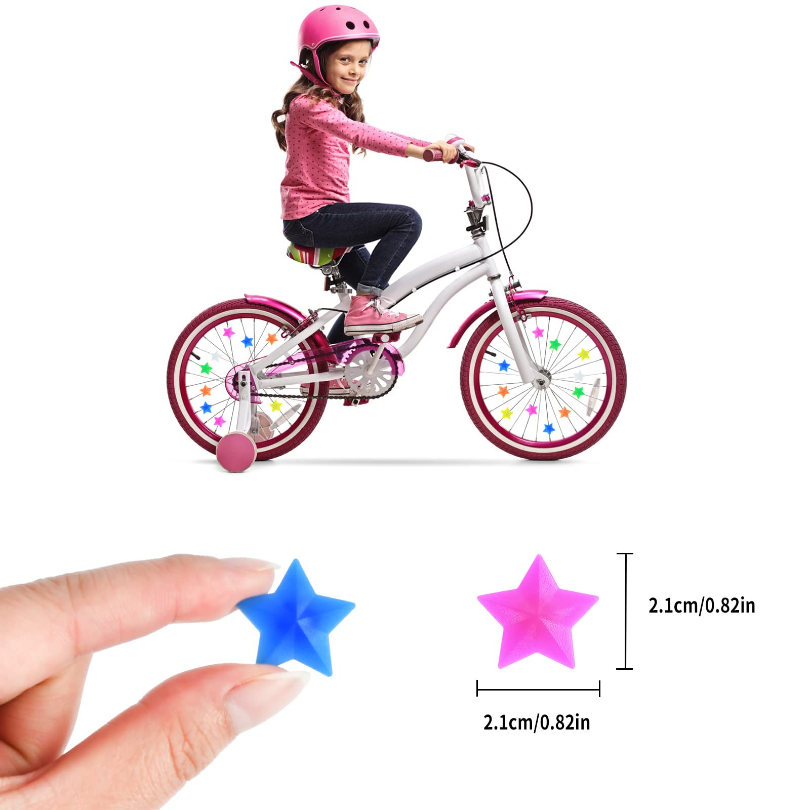 KATELUO 108 Pezzi Perline per Decorazione dei Raggi di Bicicletta,Decorazioni per Bicicletta,Decorazione Raggi Bicicletta,Bici Accessori per Raggi per Ruote per Bicicletta Bambino