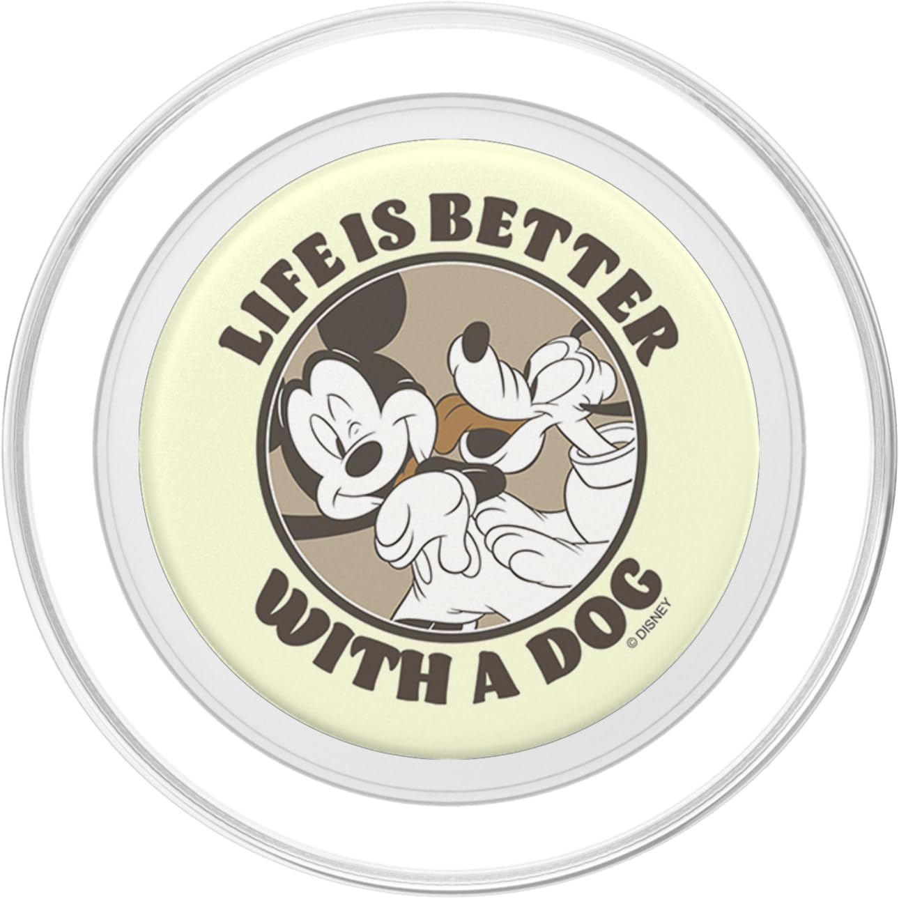 Disney Mickey & Pluto Sepia Tone Life Is Better With A Dog PopSockets PopGrip for MagSafe