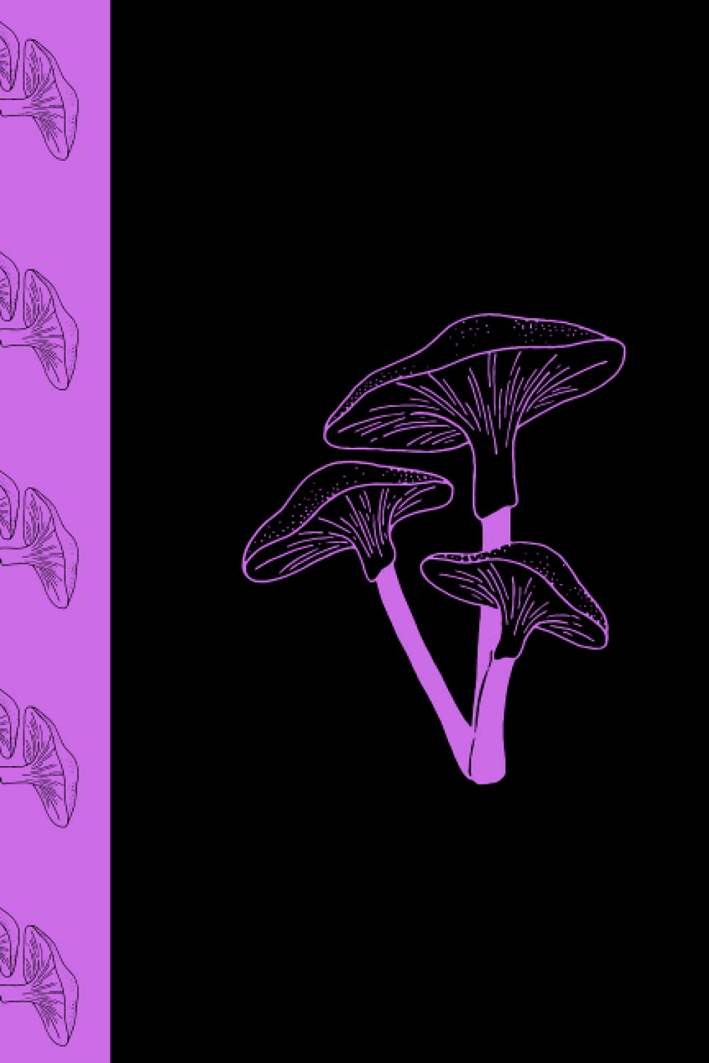 Psychedelic Mushroom Notebook: Psychedelic Meditation (120 lined pages, 6x9)-Purple/Black