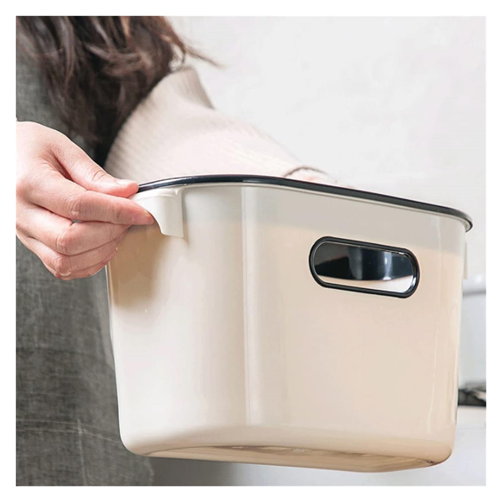 Botes de Basura Cubo Basura Colgante for Puerta de Armario de Cocina, Cubo de Basura for Puerta de Armario, Cubo de Basura for Debajo de la Puerta del Fregadero Aire Libre y hogar(Creamy-White)