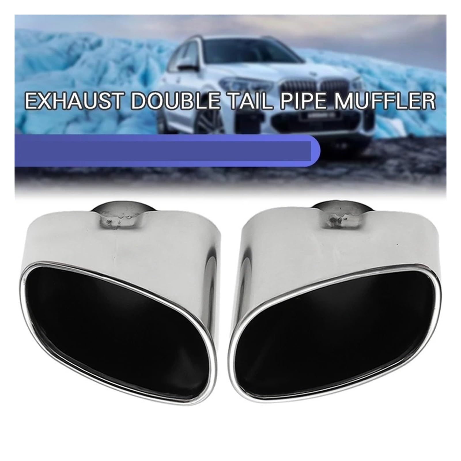 Tubo Scarico Auto Per BMW Per X5 E70 2008 2009 2010 2011 2012 2013 Accessori 2 Pezzi Terminale Di Scarico Doppio In Acciaio Inossidabile Cromato Automatico