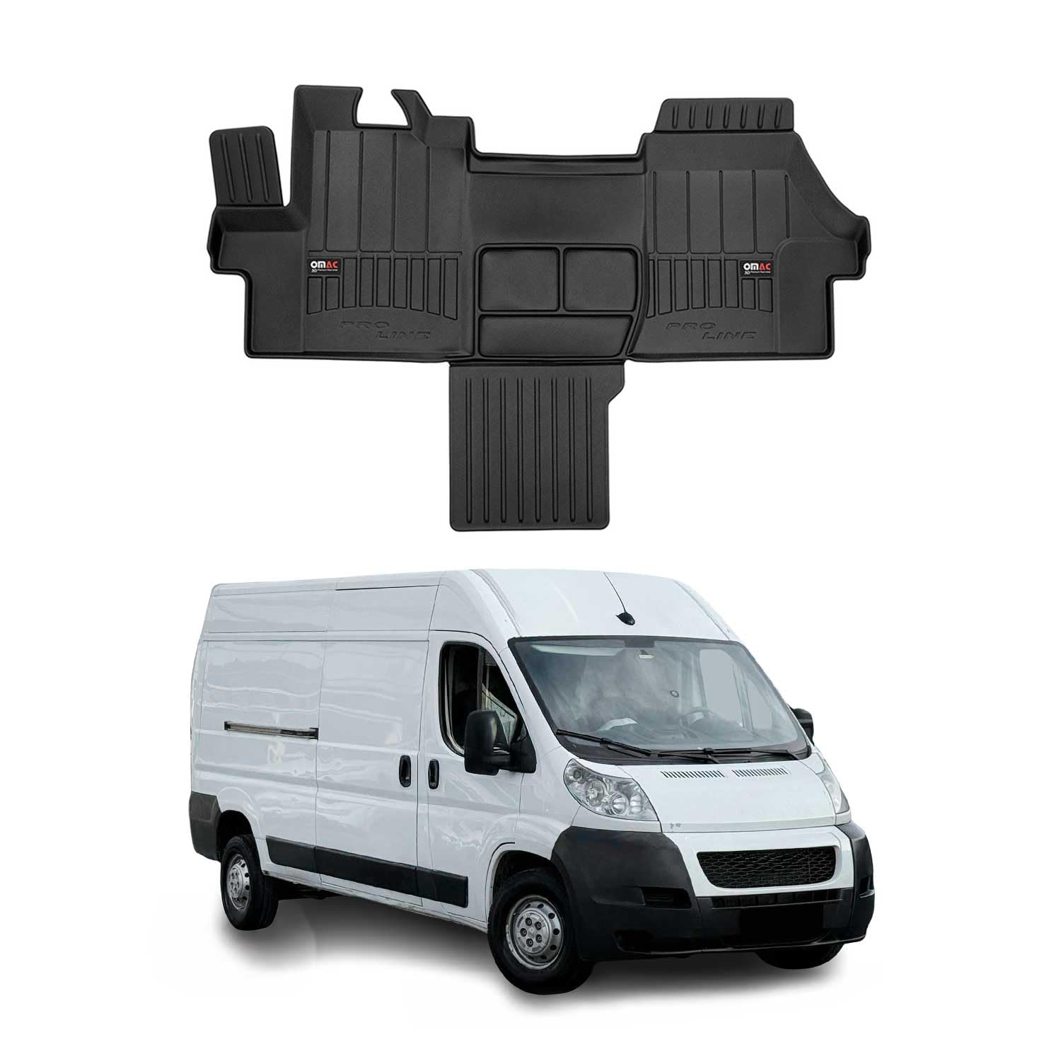 OMAC Alfombrillas de Goma Compatibles con Peugeot Boxer 2006-2020 Premium TPE Alfombrillas de Coche 1tlg