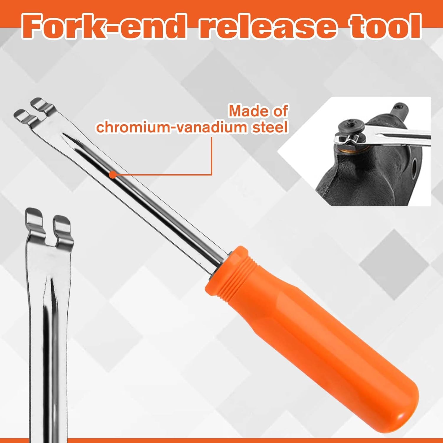 Automatic Slack Adjuster Release Tool and Wrench for Air Brake System Adjustment, Fork End Release Tool and 5/16" Double Square Ratcheting Wrench for Semi Truck Big Truck, with Storage Bag