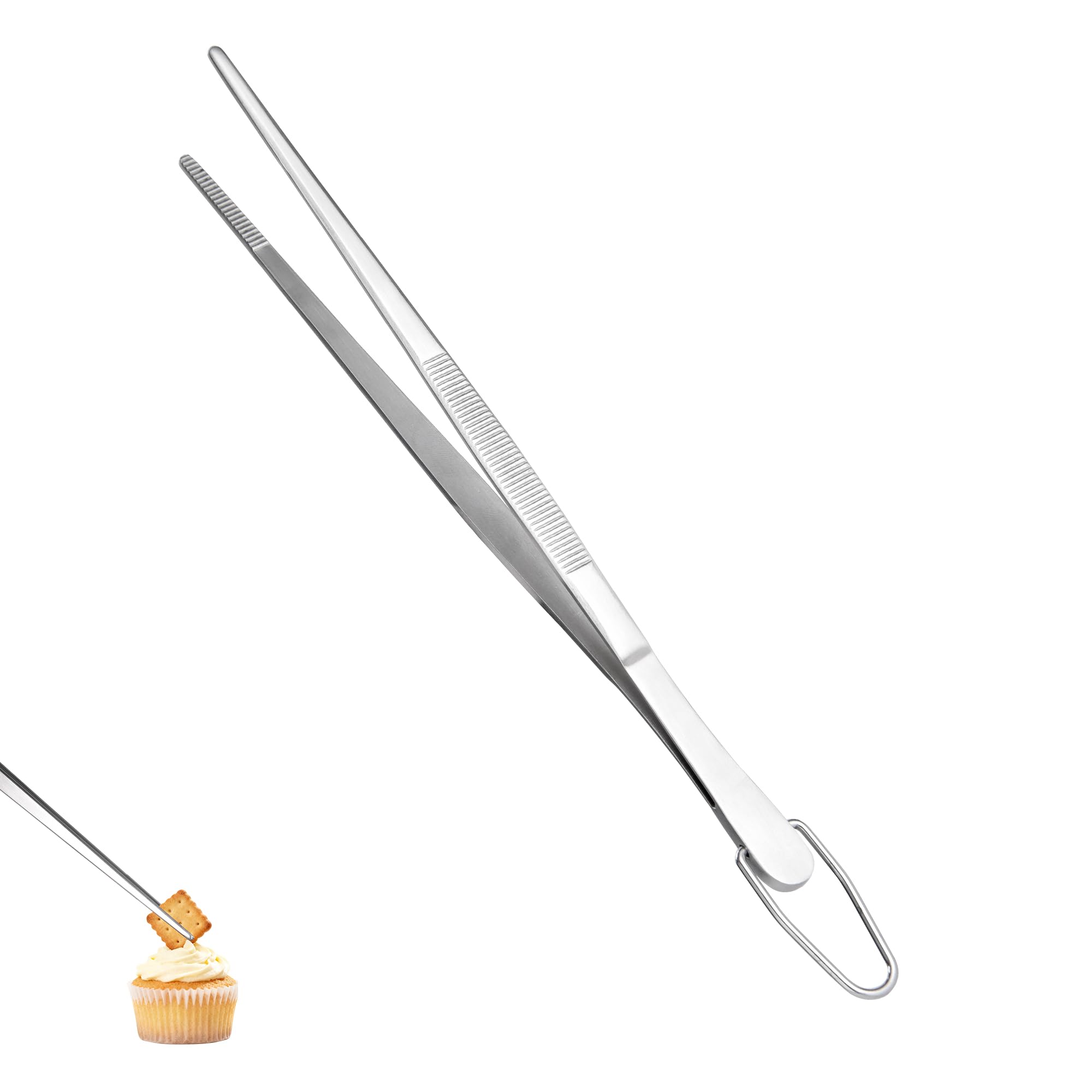 U-Taste Kitchen Cooking Tweezer, 18/8 Stainless Steel Tong, 8in/Pointed Tip