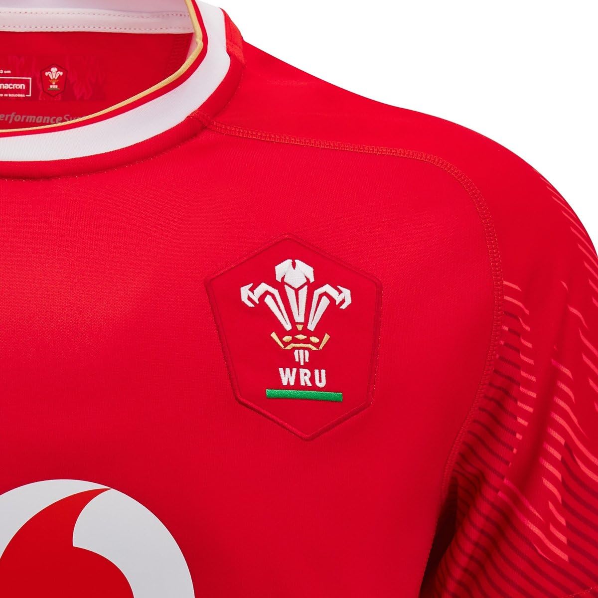 Macron Maillot de rugby du Pays de Galles 2024/25 pour adultes, rouge, coupe régulière