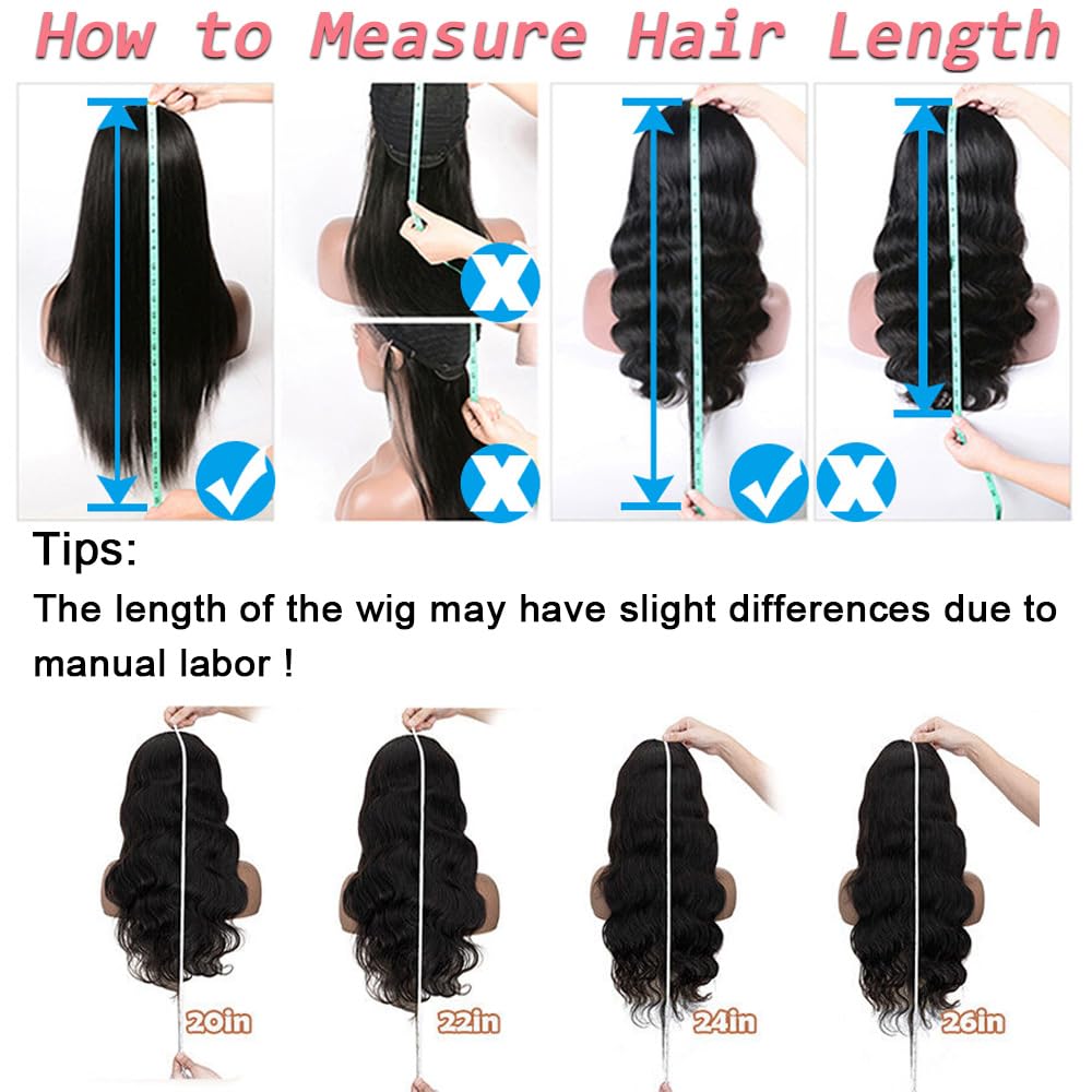 Wear and Go Glueless Wig Human Hair Pre Plucked Pre Cut 5x5 Lace Closure Curly Wigs 180% Density Body Wave Human Hair Wig for Black Women Natural Color with Baby Hair Small Head Friendly 20Inch