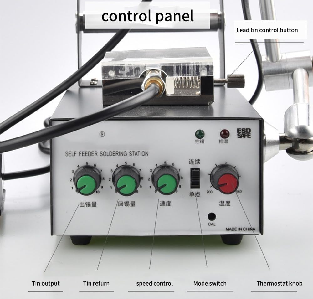 Automatyczna stacja lutownicza, z regulowanym podajnikiem cyny, szybkie nagrzewanie, podwójna kontrola, do projektów elektronicznych PCB WorkElectronics