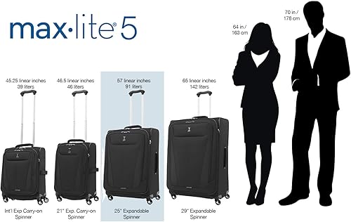 Miniatura 5 de Travelpro Maxlite - Maleta con ruedas giratorias extensible 5 lados suaves Dusty Rose 401176507