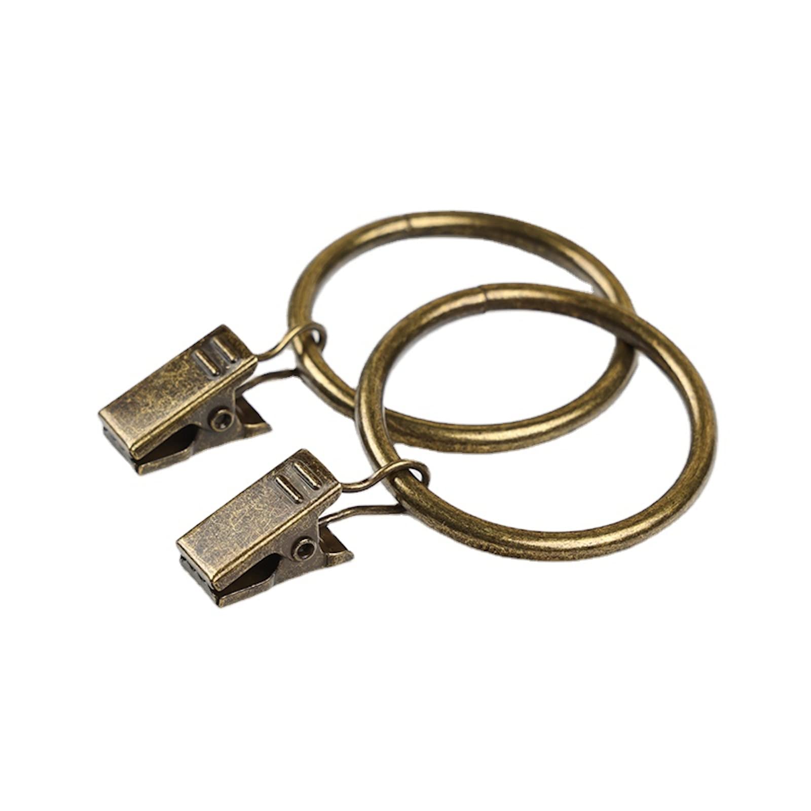 EWANTO Vorhangringe Mit Clips – 20 Stück, 38mm, Patina-Silber, Für Gardinen Ohne Löcher